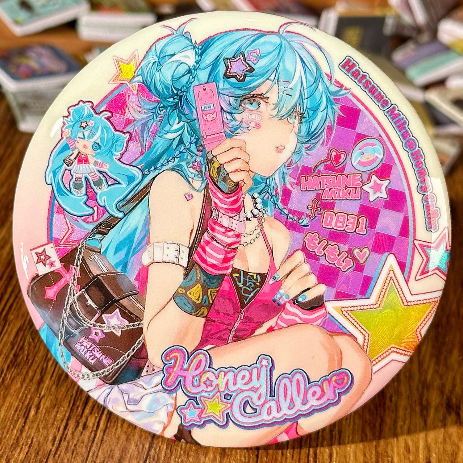 【种葱日记】甜心来电初音未来同人谷miku吧唧徽章贴纸方卡立牌