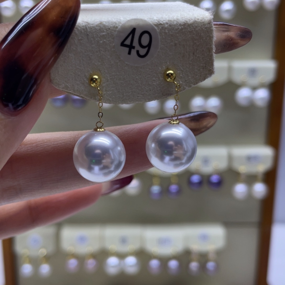 淡水珍珠耳饰18K金镶嵌