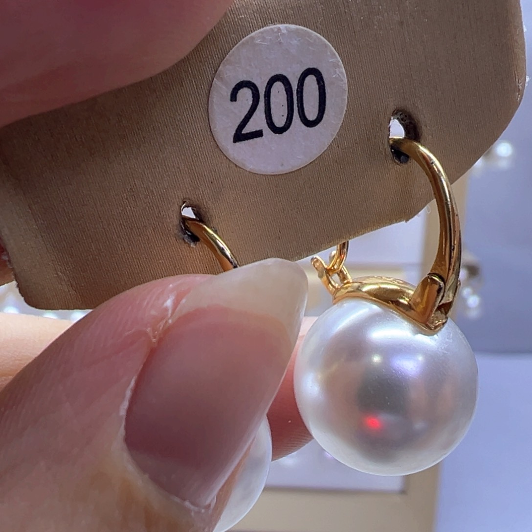 银S925镶嵌淡水珍珠耳饰