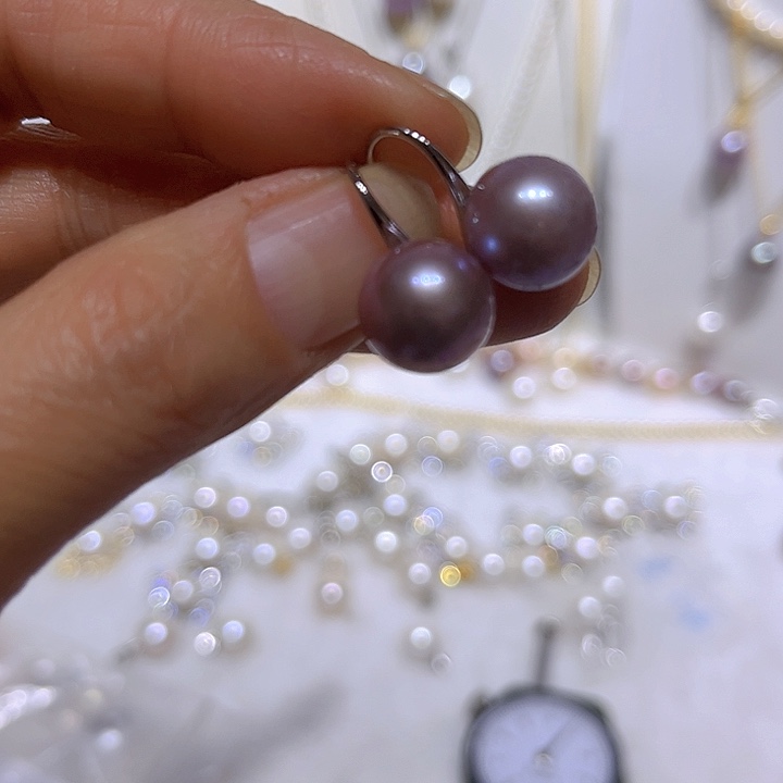 淡水珍珠紫珠高跟鞋银S925镶嵌