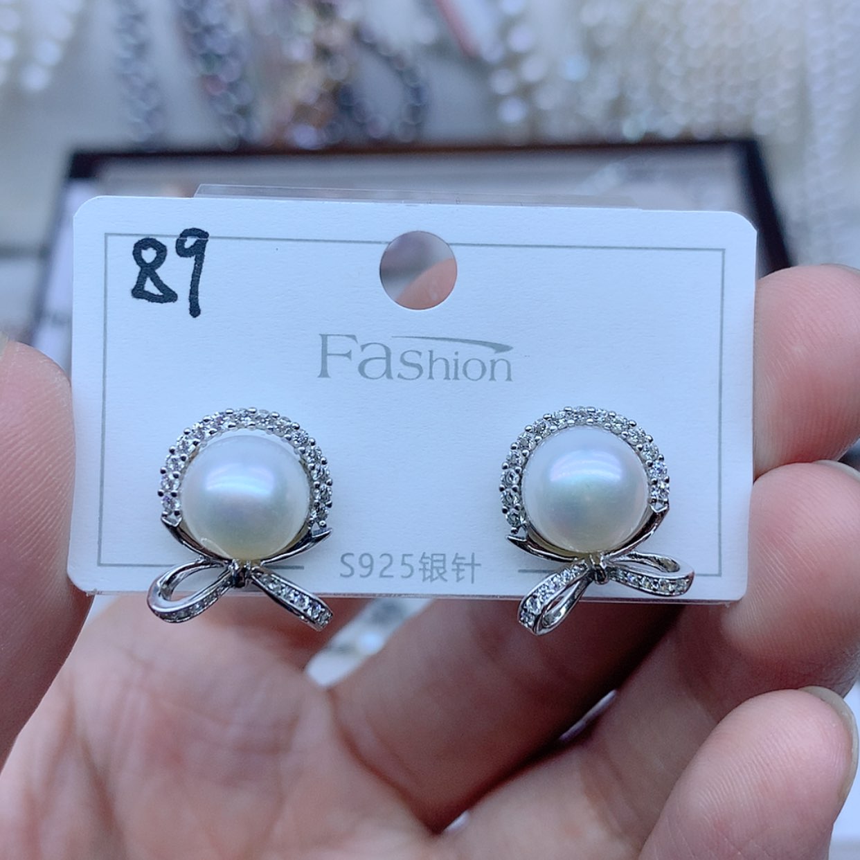 【闪购商品】银S925镶嵌耳饰淡水珍珠一*