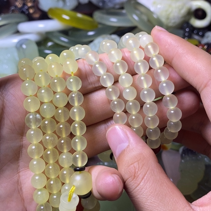 岫玉岫玉手链未镶嵌青**麟