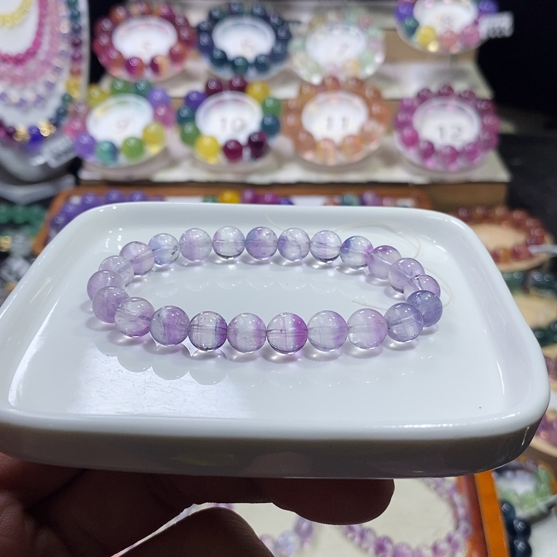 萤石手链未镶嵌Ꭽ****紫白色