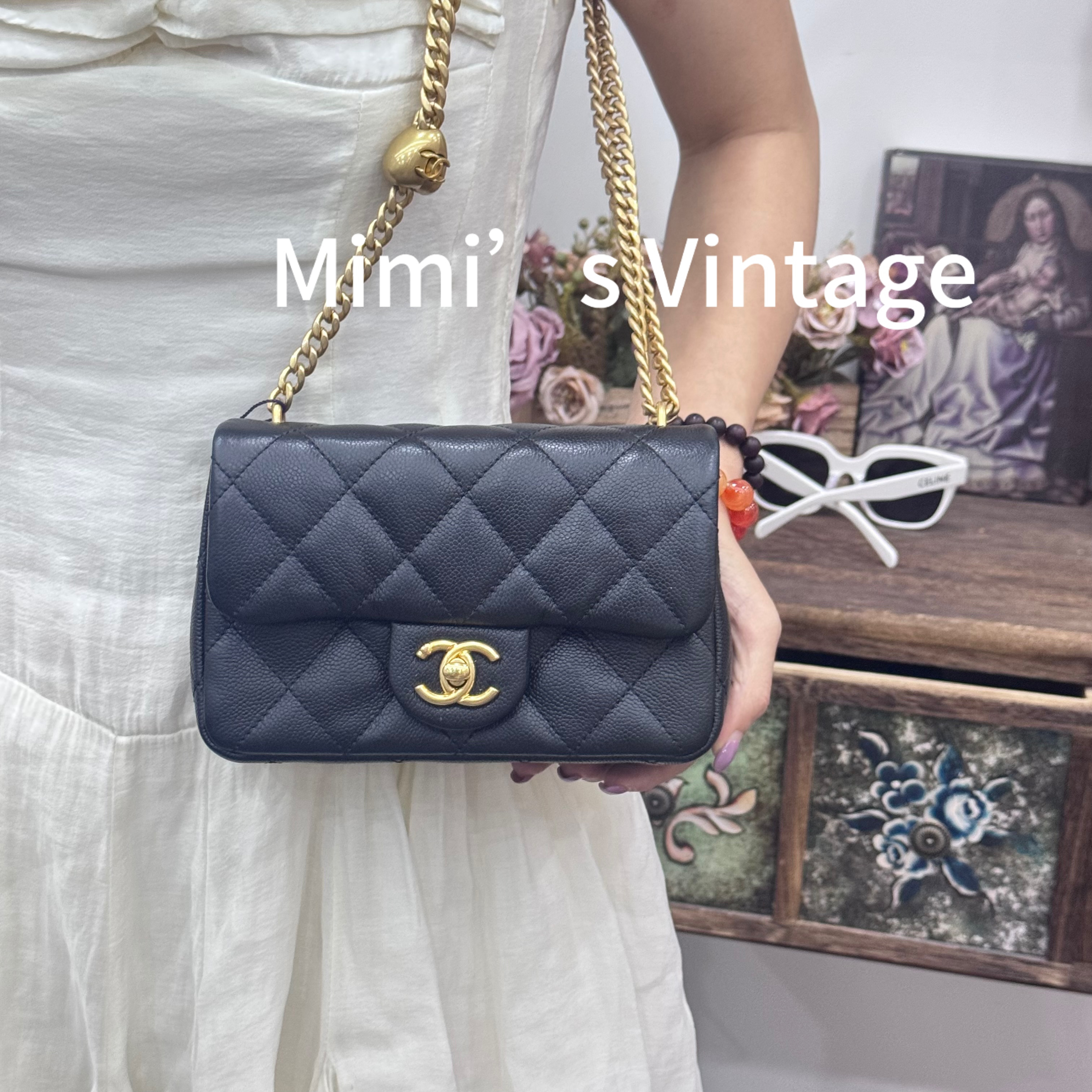 未使用 Chanel/香奈儿 黑金爱心金球方胖子（19底长24年出柜）