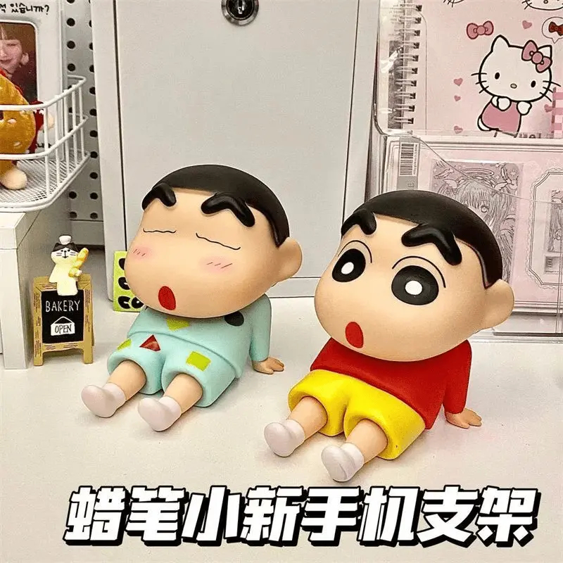卡通爆款日漫蜡笔小新阿呆手机摆件新之助模型公仔桌面卡通支架