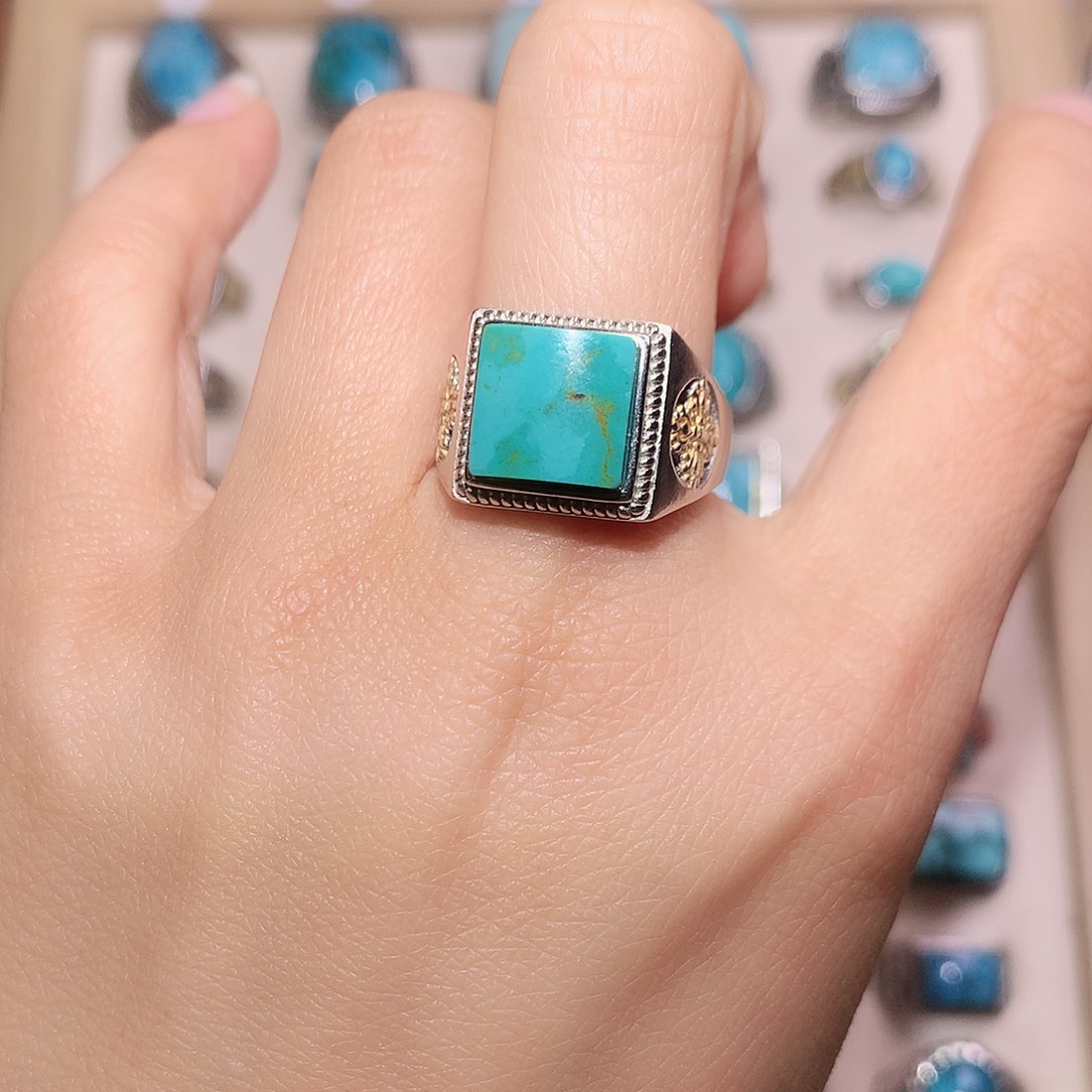 绿松石银S925镶嵌挂件