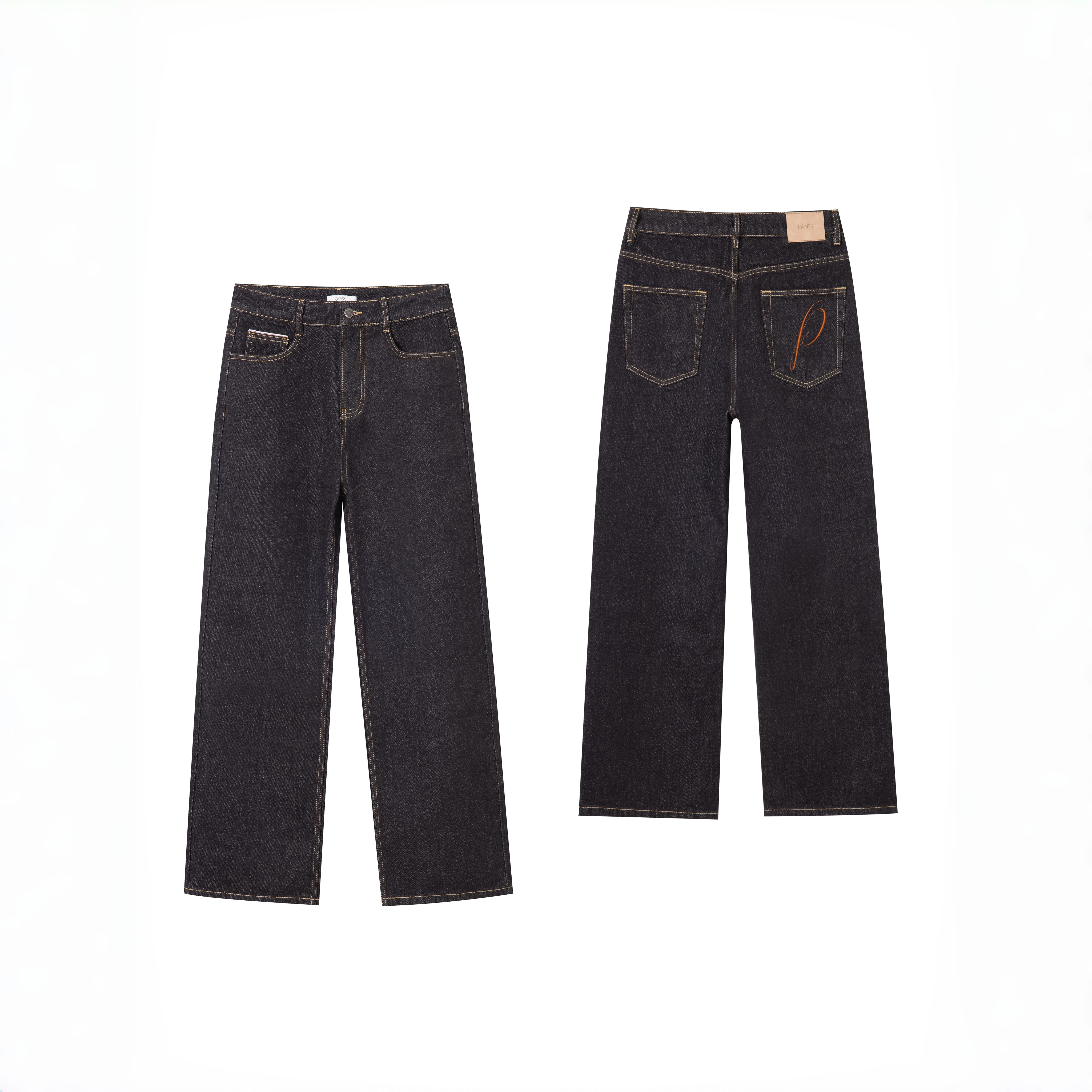 PANSK【不褪色原牛】2021M简约休闲cleanfit原色牛仔裤