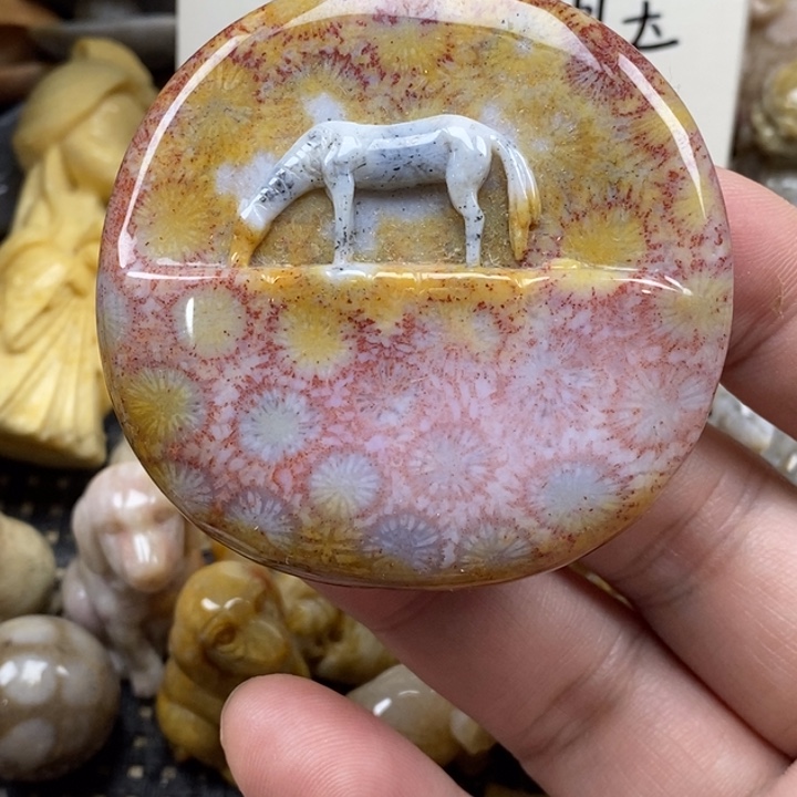 硅化珊瑚（珊瑚玉）未镶嵌颈饰