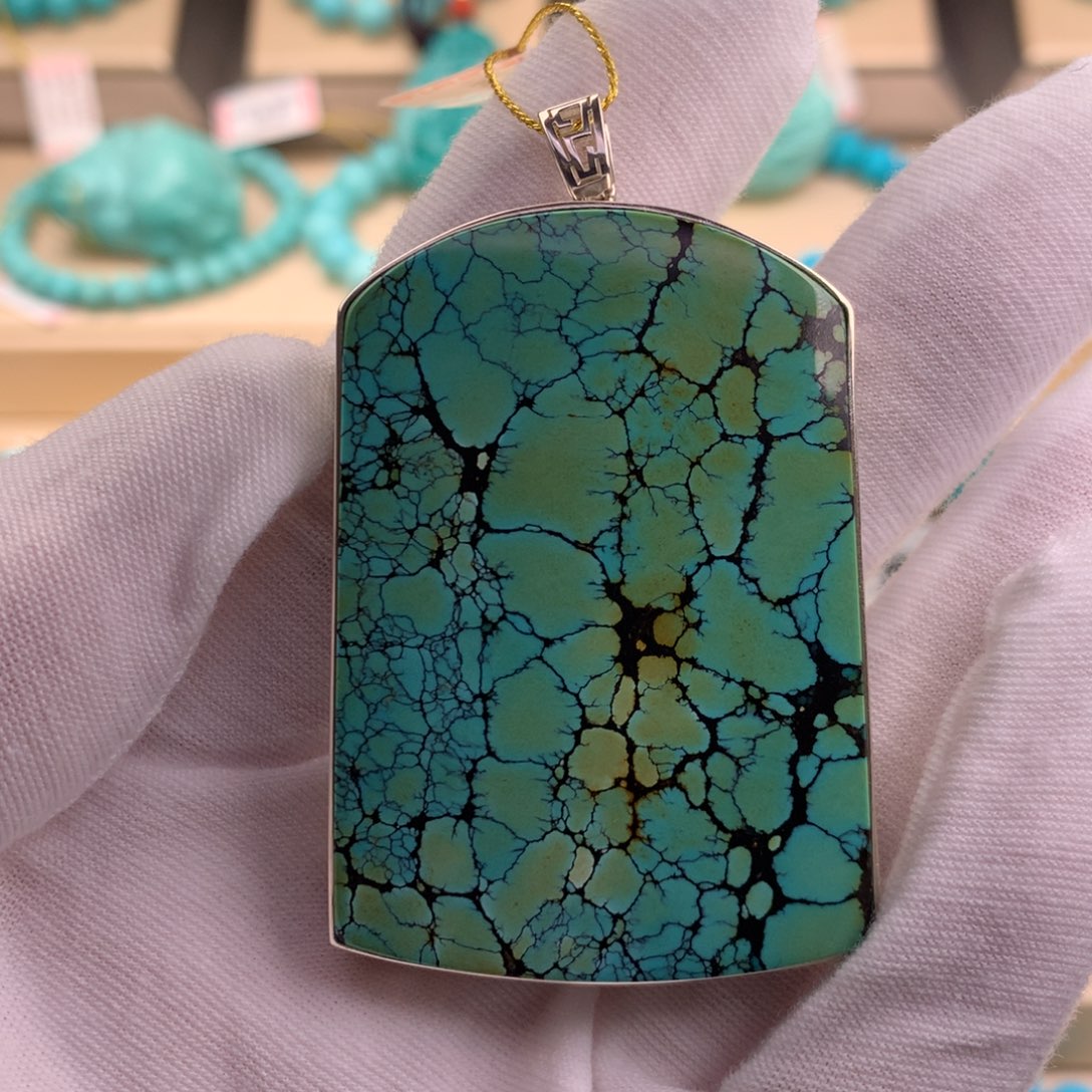 银S925镶嵌绿松石珠宝奇石