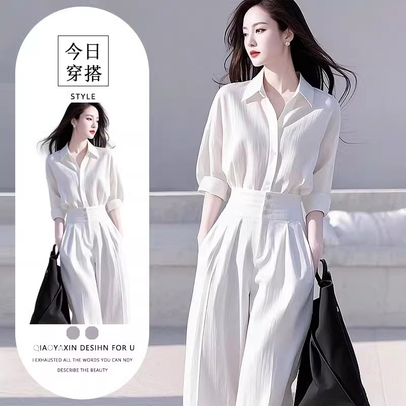 时尚气质显瘦洋气女神范轻熟风夏季套装女优雅风气质通勤2025年春