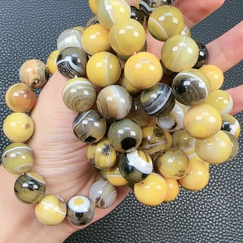 玛瑙/玉髓手链合金大黄蜂