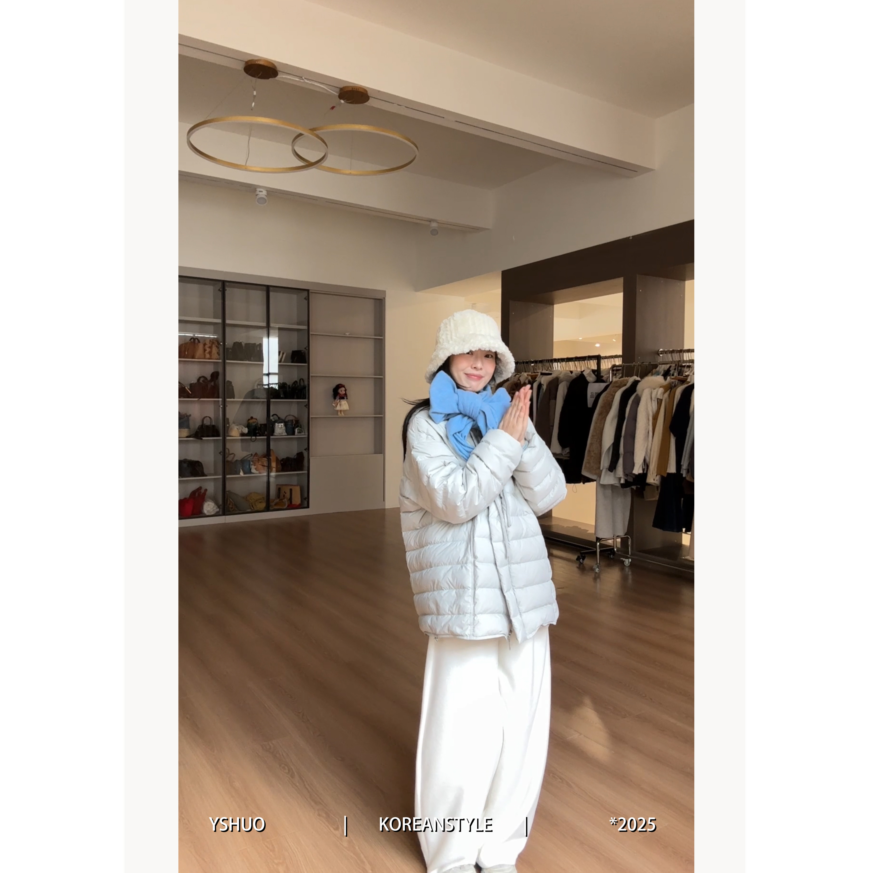 YSHUO【冬暮街角】韩系加厚保暖面包服帽子可拆卸两穿羽绒外套66080