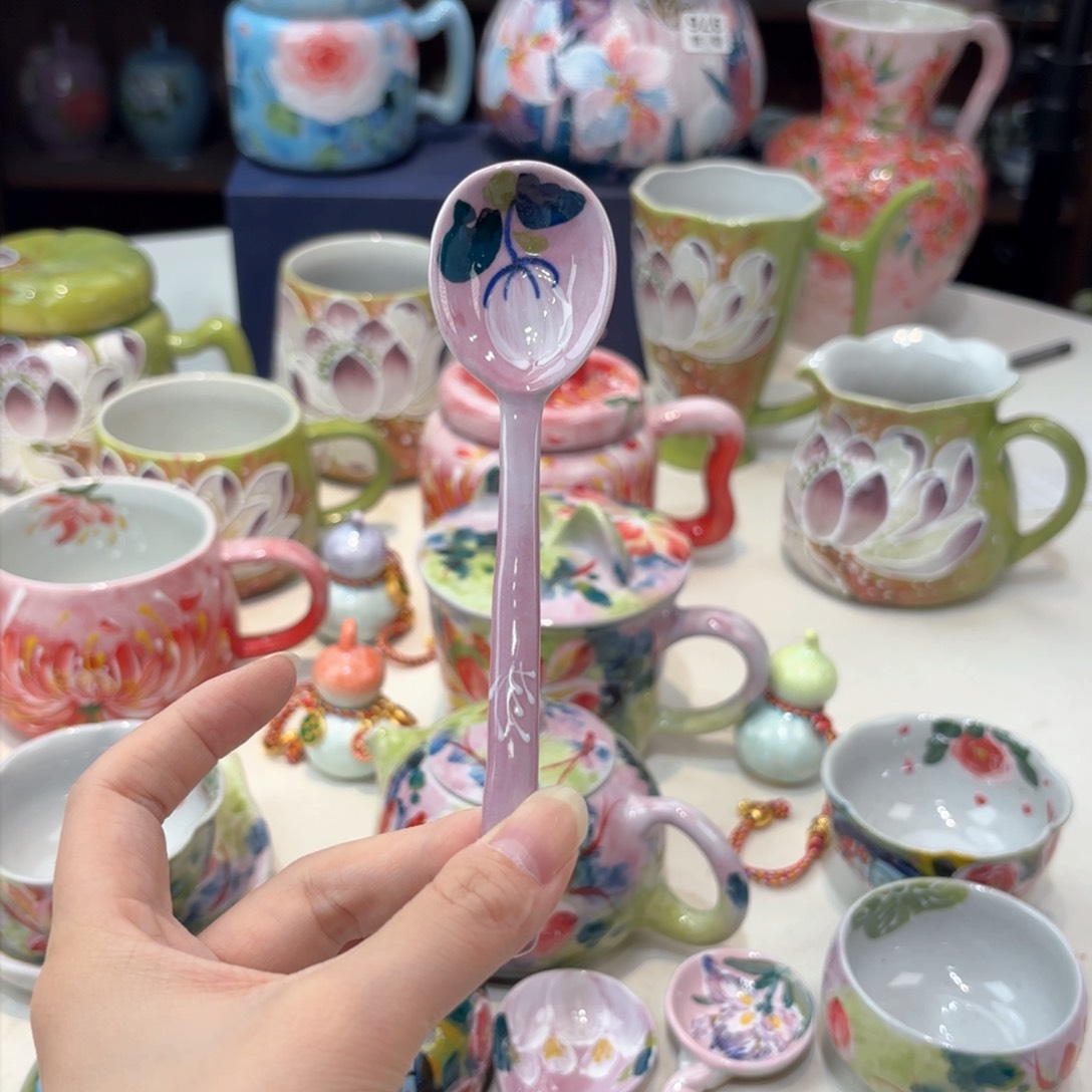 景德镇手绘高温釉下彩陶瓷茶具