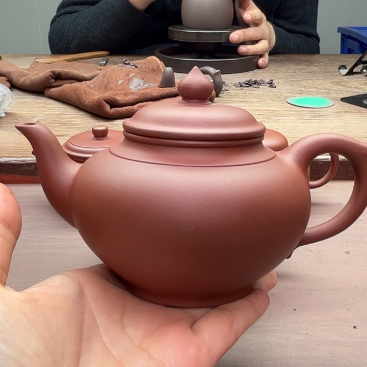 紫砂壶l*e半手中槽青笑樱壶