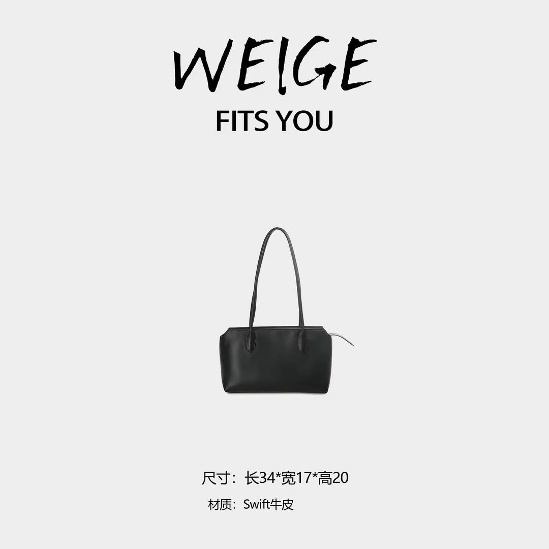 WEIGE【TR腋下包】进口Swift牛皮手提单肩腋下包BV1098-黑色