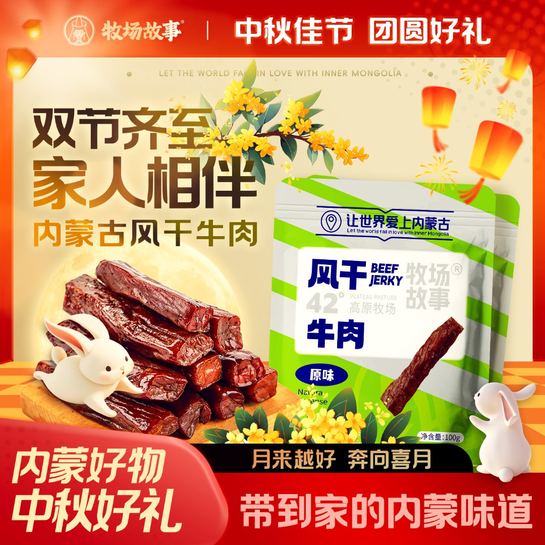 牧场故事内蒙特产风干牛肉干独立包装休闲零食