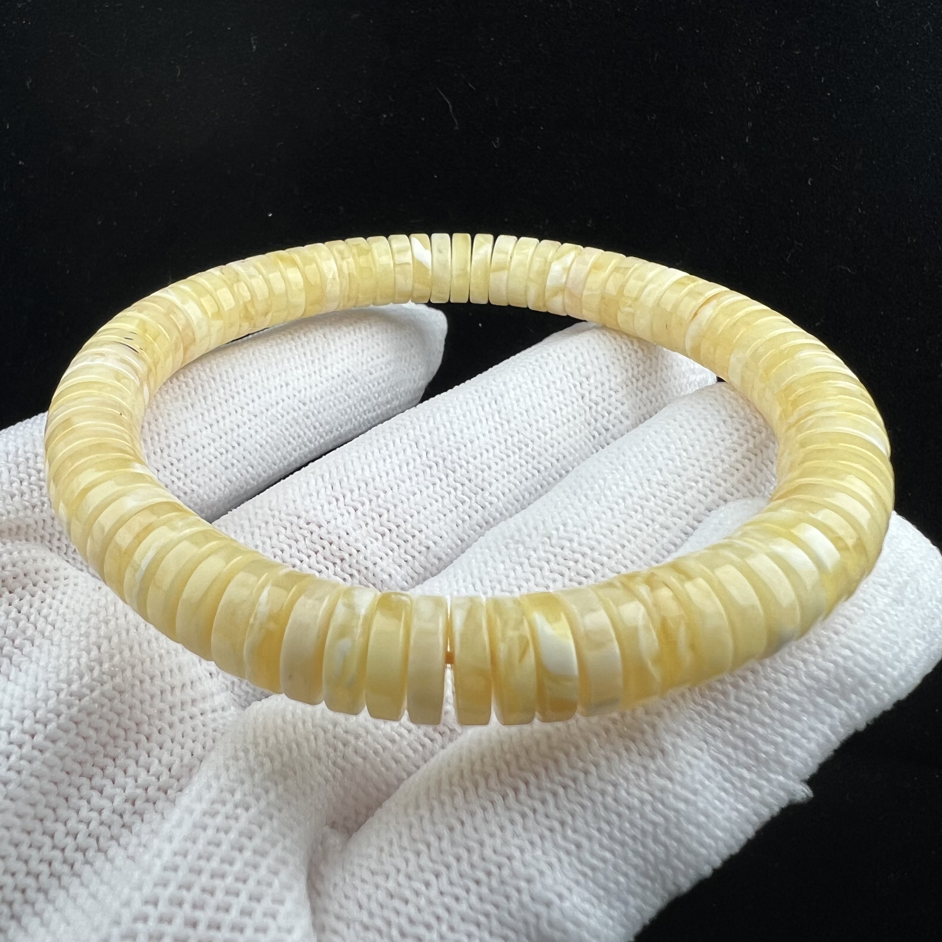 R2269天然原矿俄料蜜蜡 药片手串 8.5*2.4mm 支持质检