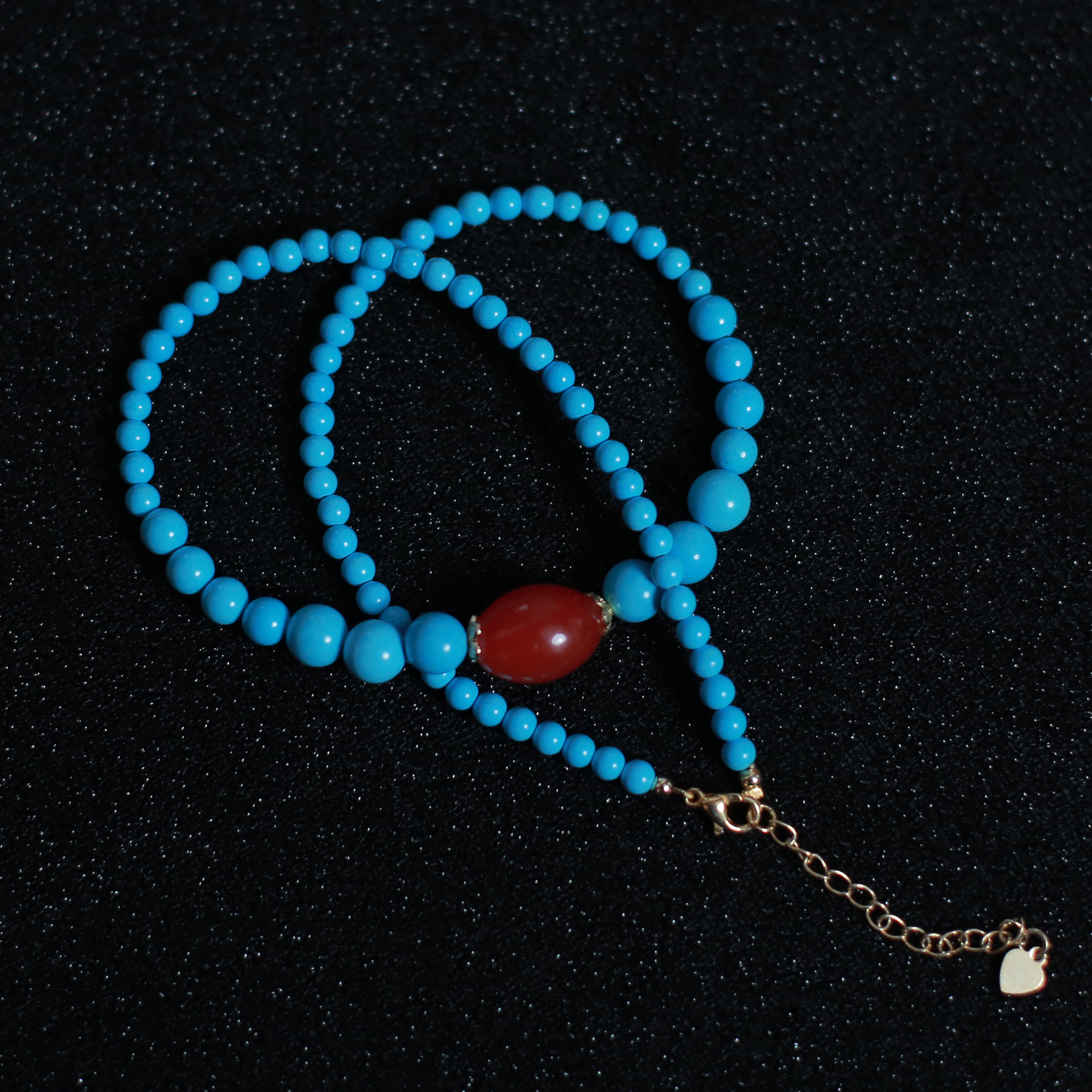 单圈简约时尚女款女士拼色串珠手链素款长链