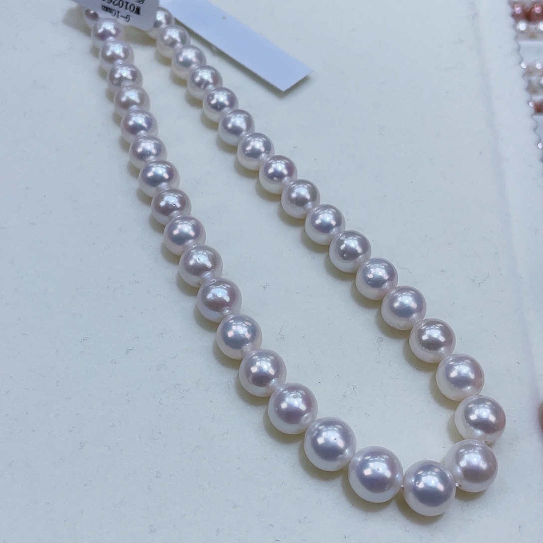淡水珍珠颈饰银S925镶嵌9/10飒飒亮冷白炫彩正圆微瑕