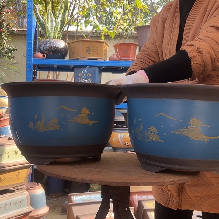 35+35蓝山水花盆花盆花盆