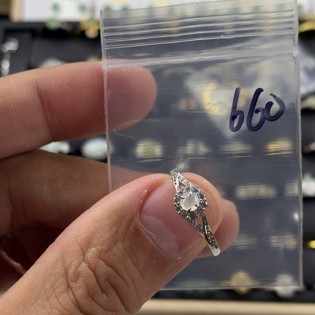 翡翠银S925镶嵌戒指660