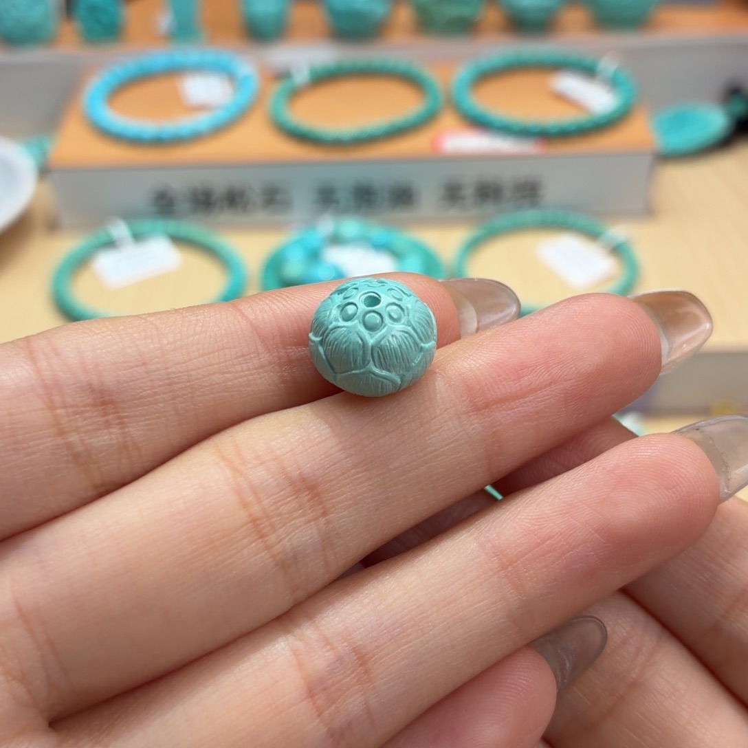 绿松石未镶嵌珠宝奇石莲花珠12➕