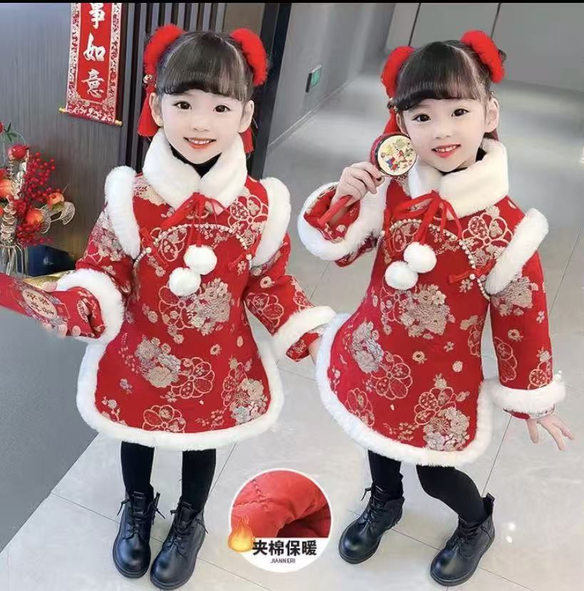 女童拜年服新款国风过年