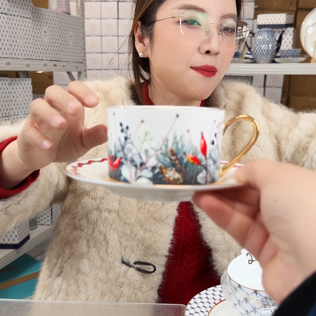 骨瓷高骨骨瓷咖啡杯碟一套220ml外贸骨瓷