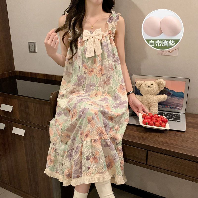 性感蕾丝甜美网纱挂脖睡衣套装系带演出浪漫轻奢唯美家居服配丝袜