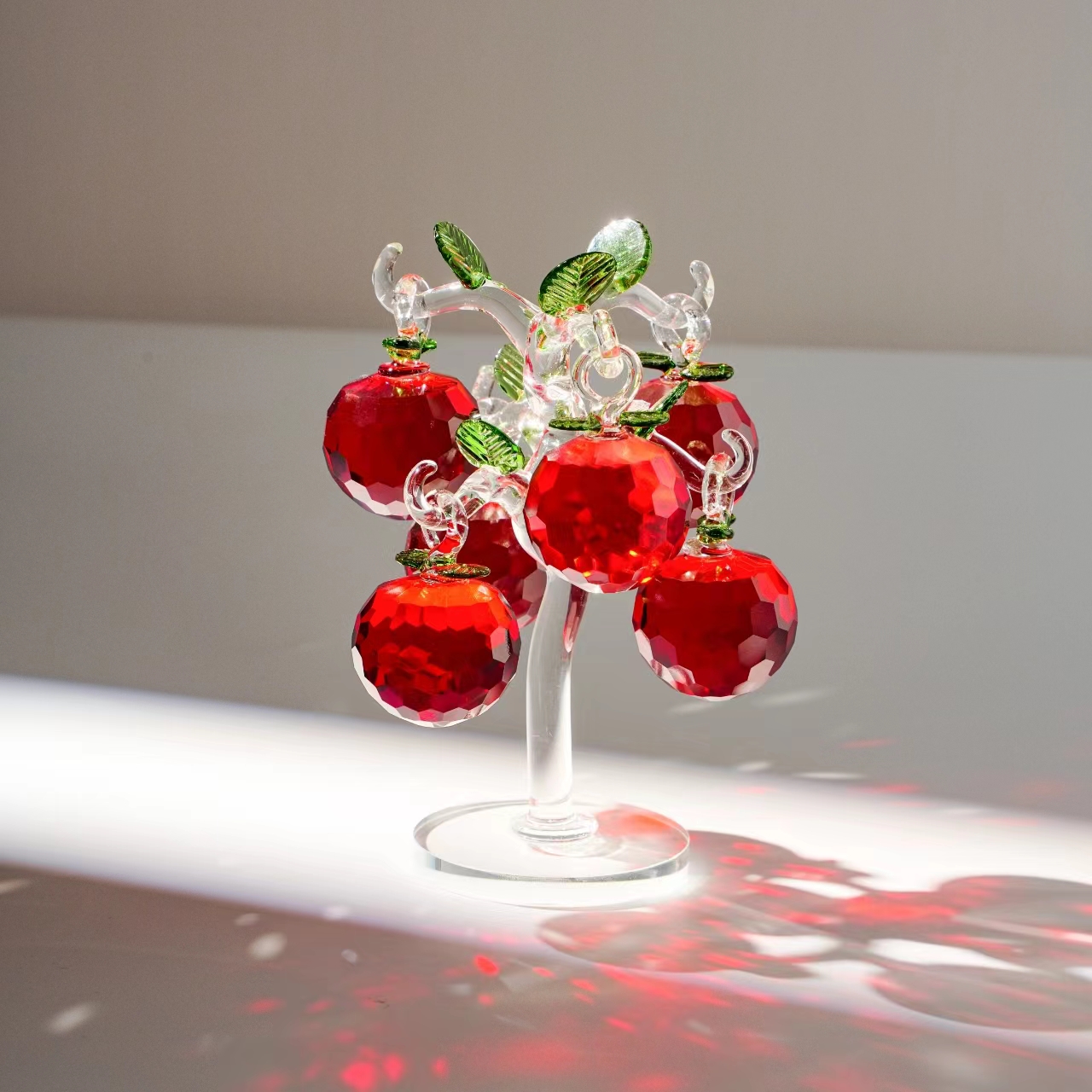 k9水晶苹果树装饰摆件客厅玄关高档结婚轻奢乔迁新年圣诞节礼物