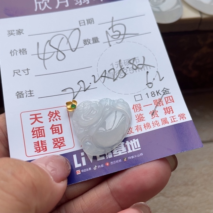 小***夏翡翠未镶嵌颈饰天然