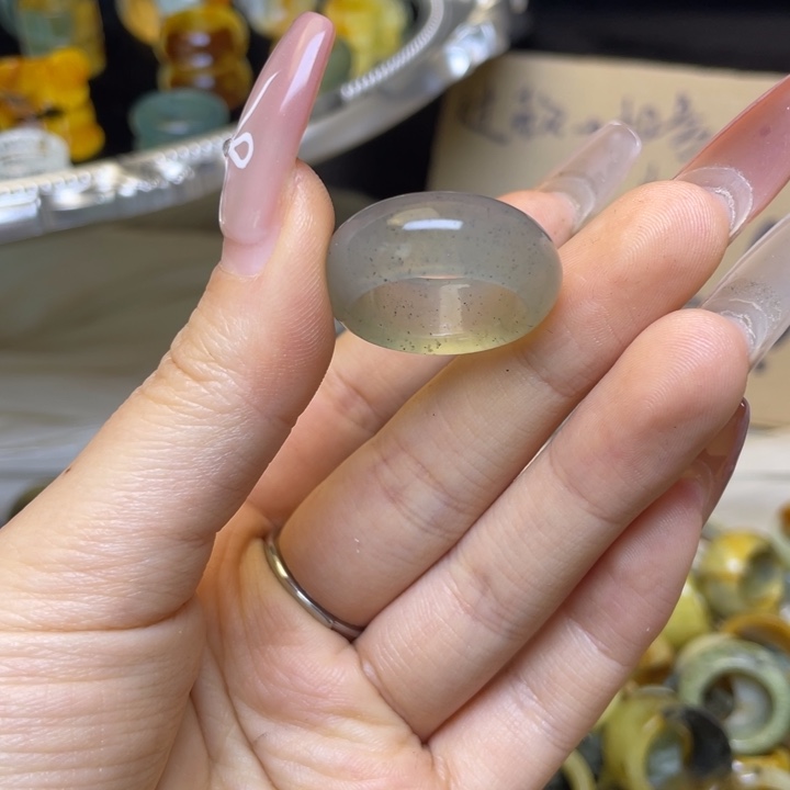 蛇纹石玉合金戒指5-17.9