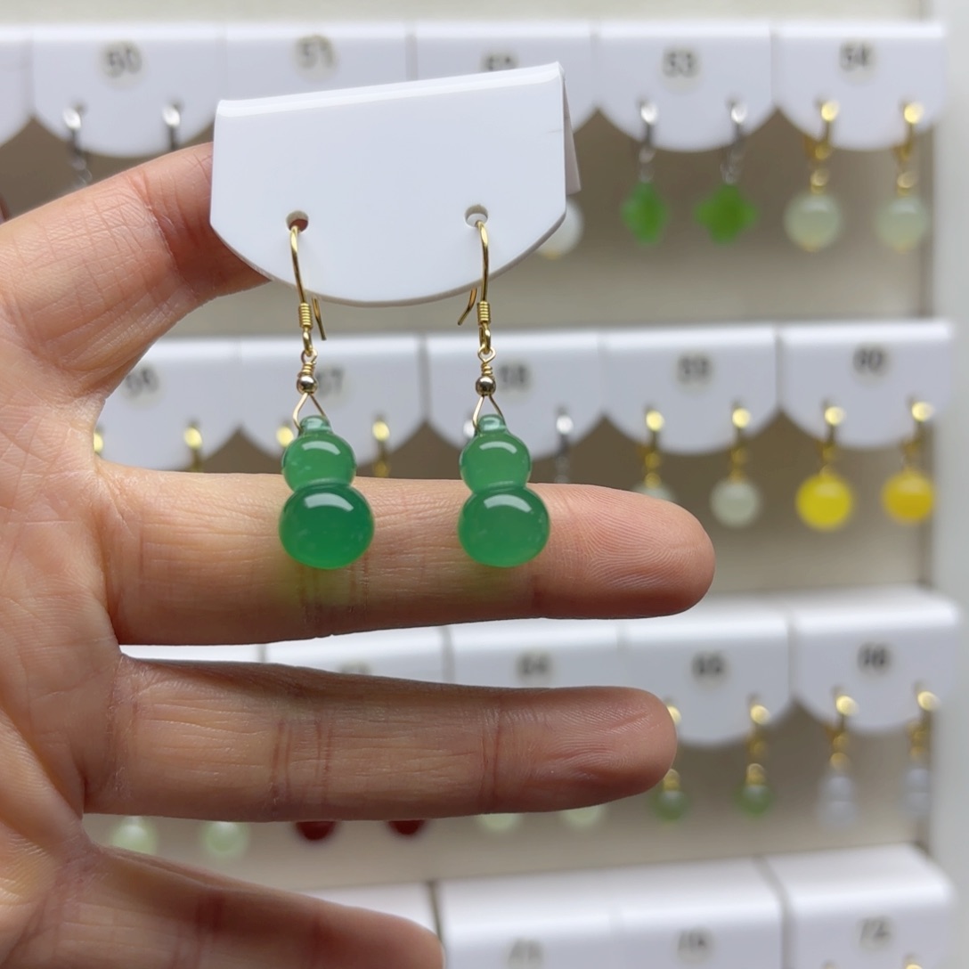 银S925镶嵌耳饰玛瑙/玉髓