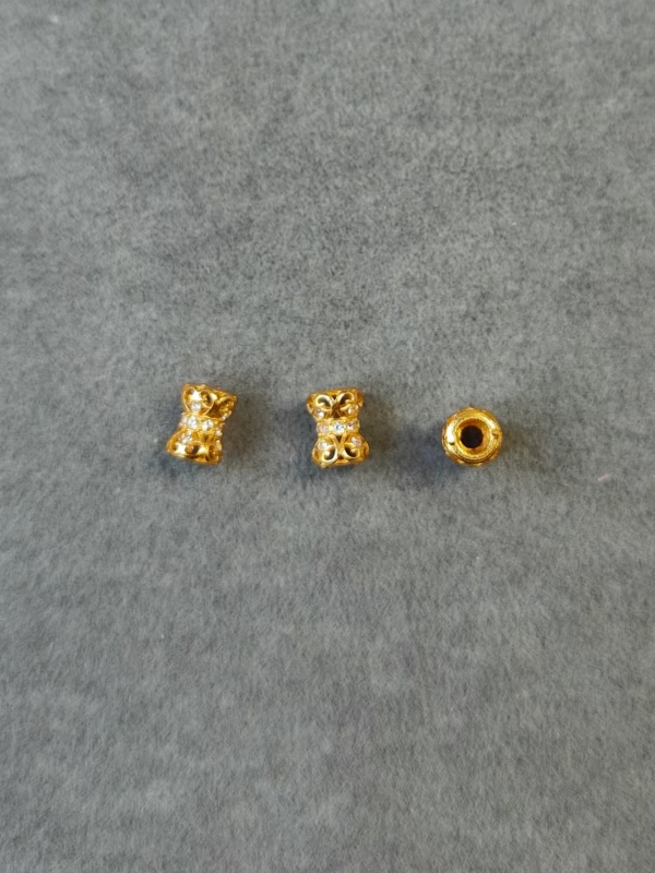 925银银制品 【发1个】S925银6+*4+ A款镶钻镂空小蛮腰配件/个PJ444