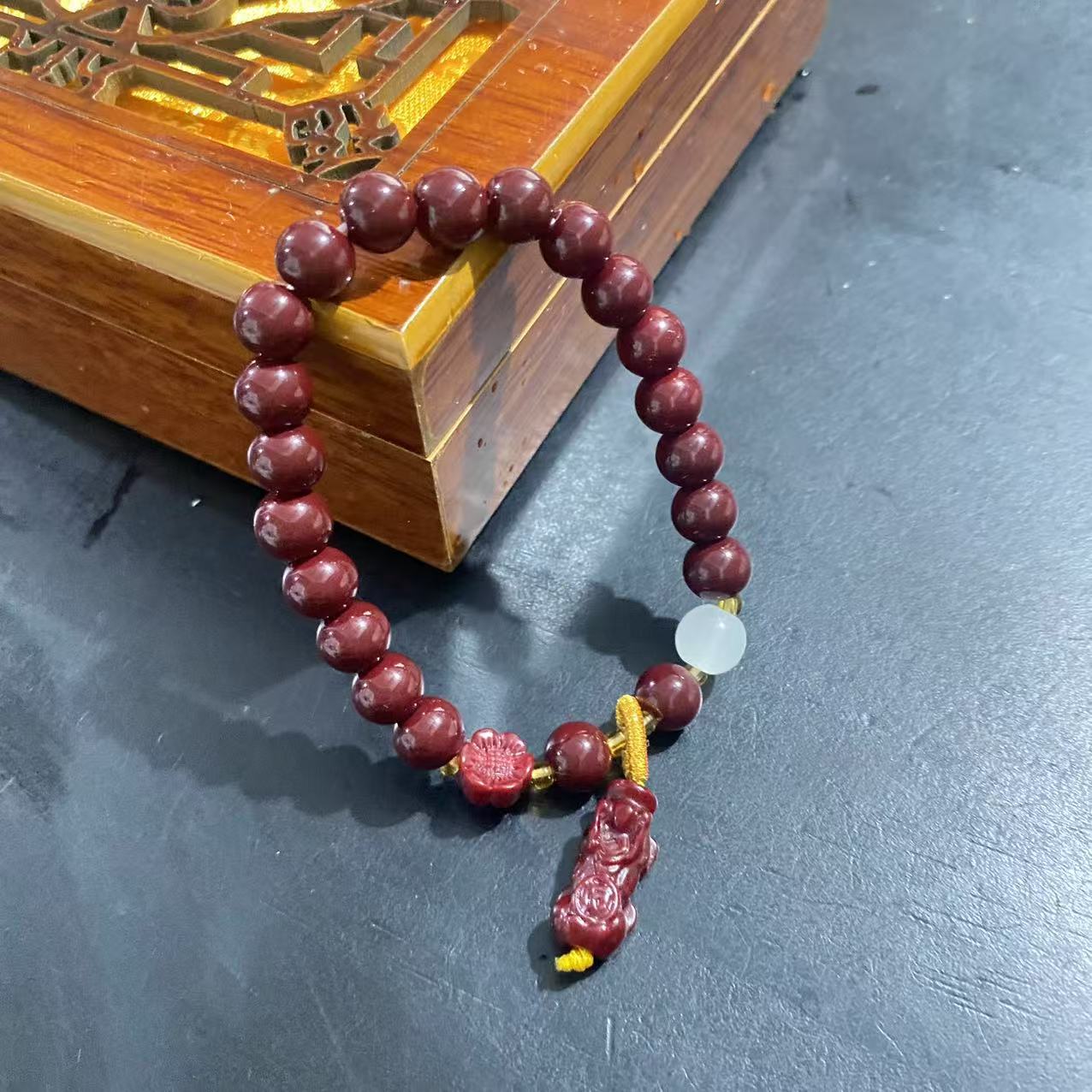 非金属手链 C0038红色单圈貔貅手串.无礼盒手链