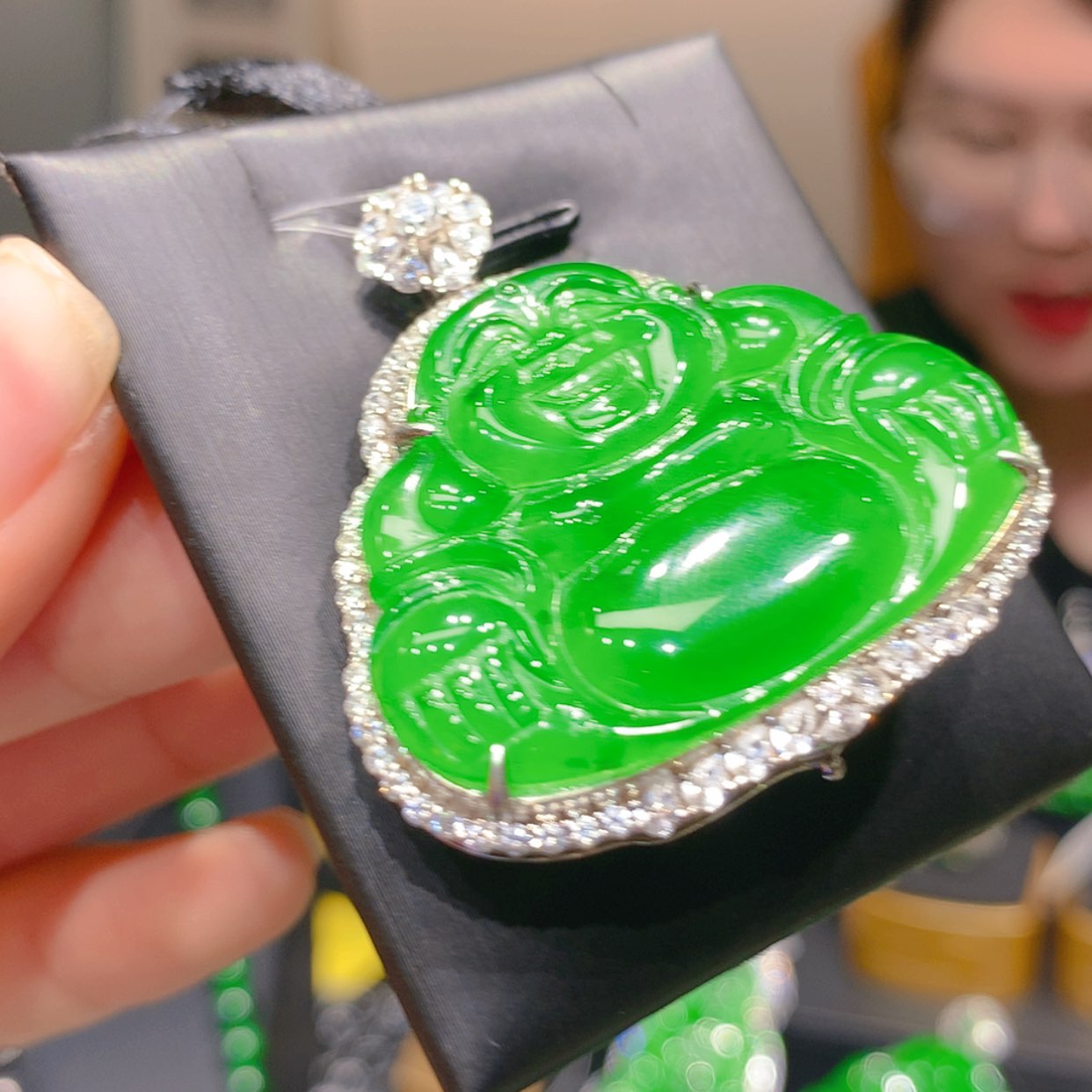 【闪购商品】翡翠颈饰银S925镶嵌5柒姐