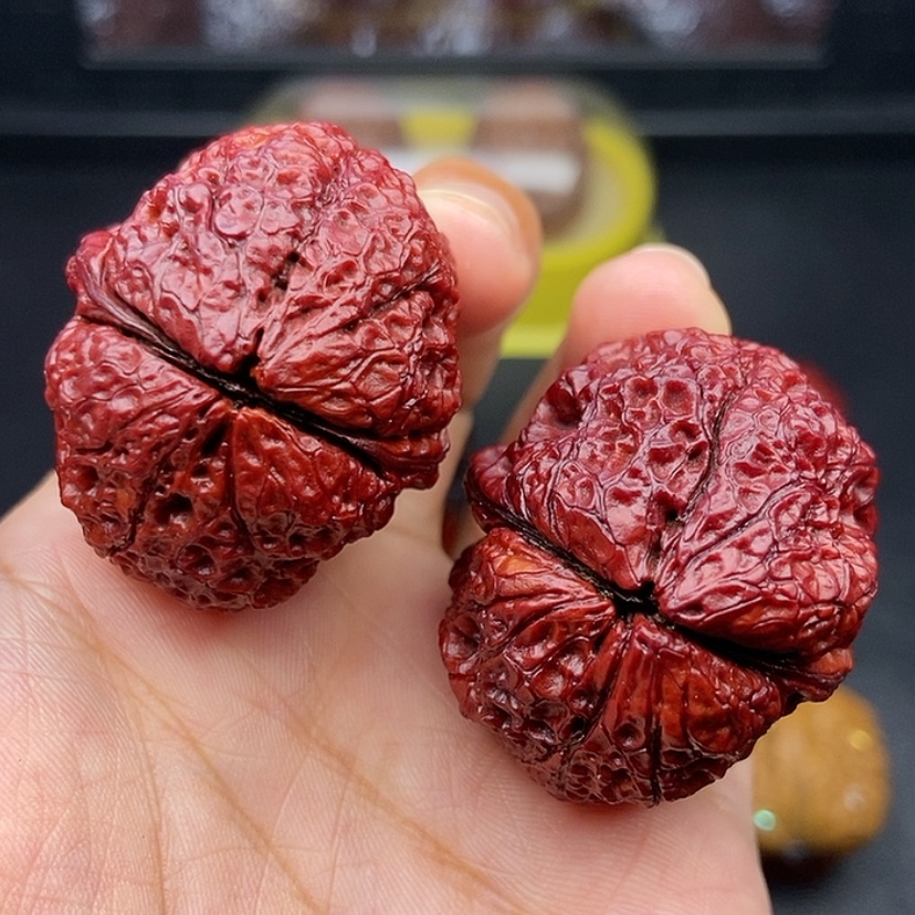 【闪购商品】把件文玩核桃38尺饕餮金蟾49克