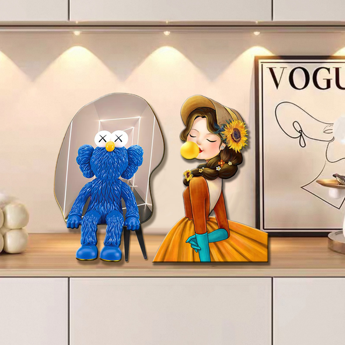 D102+D108桌面摆台画创意入户客厅电视柜上摆画摆放式装饰福利