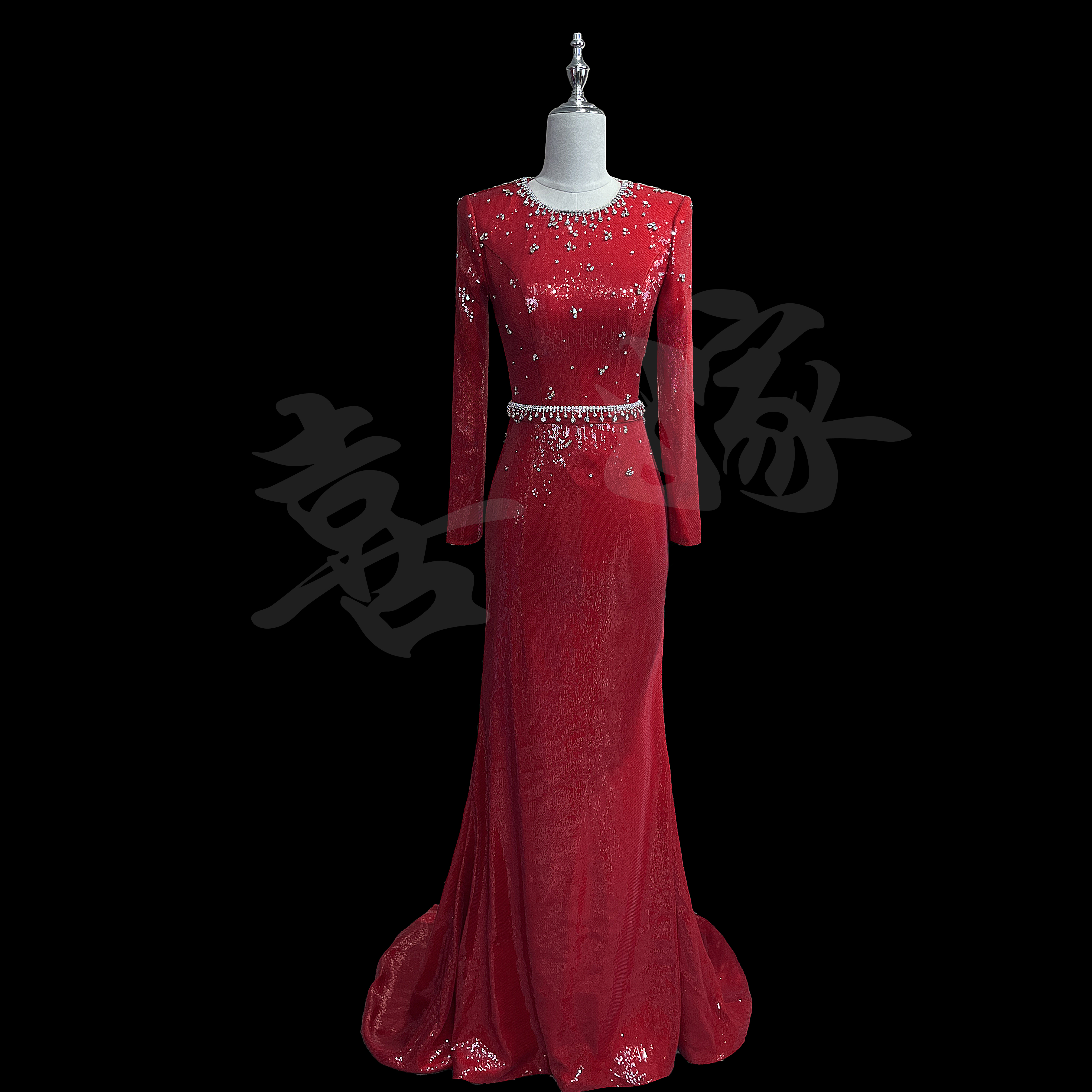2026新款红色亮片年会晚会艺考演出商务主持礼服