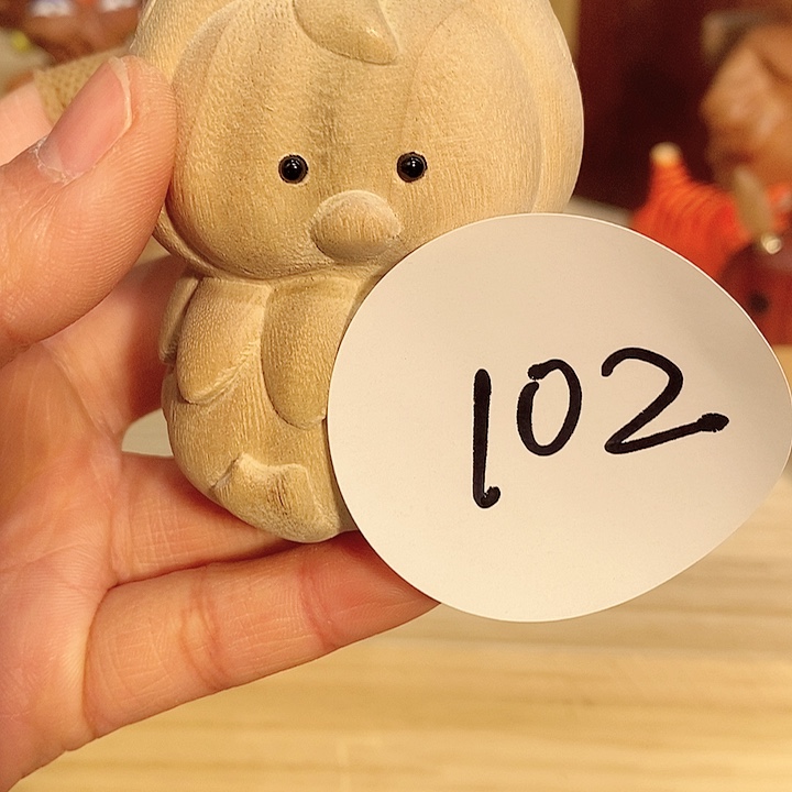 木木雕摆件可爱卡通