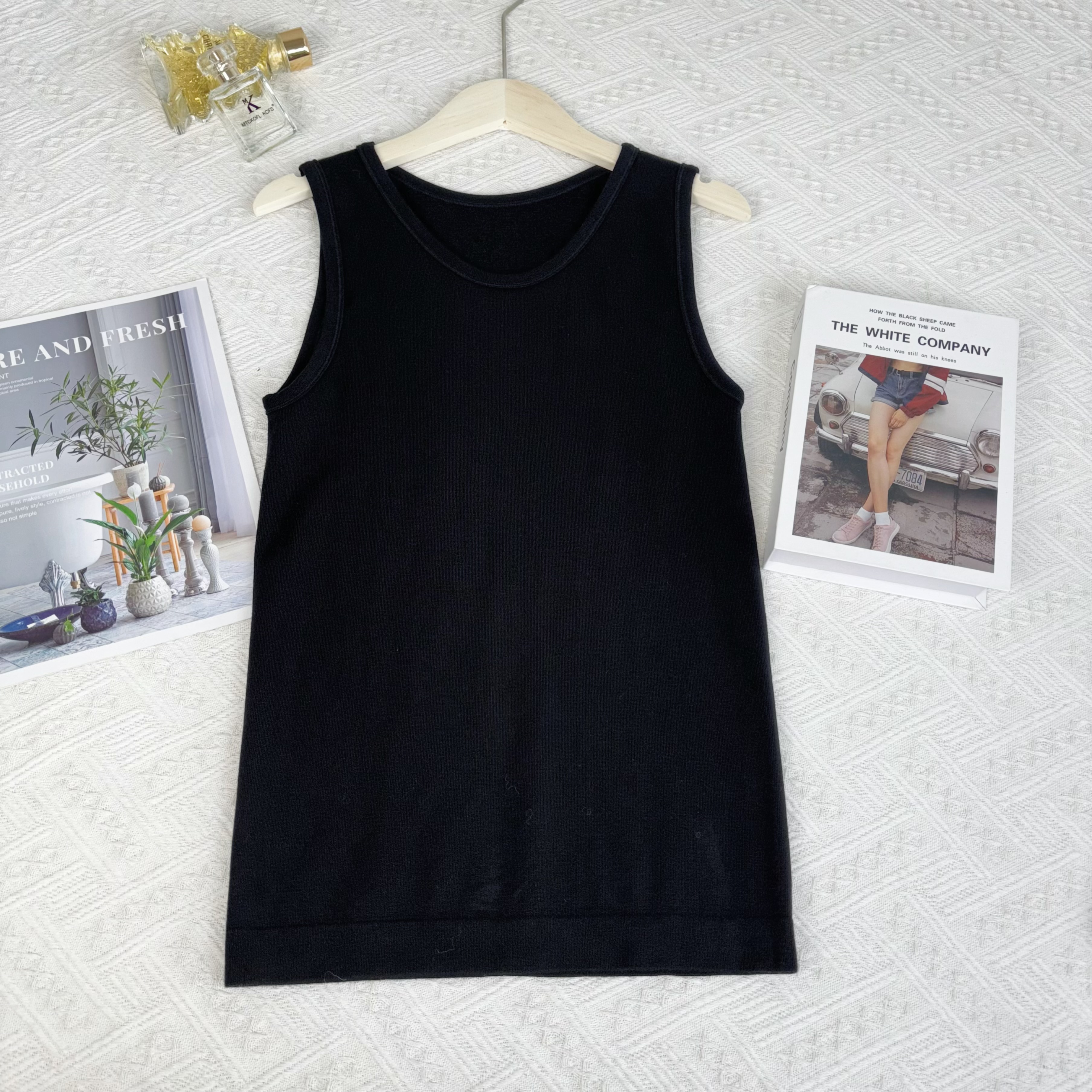 玲姐定制-圆领秋冬毛圈款保暖上衣百搭纯色保暖背心522908