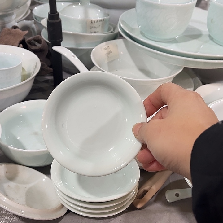 瓷片青瓷蘸料碟6个微瑕包邮