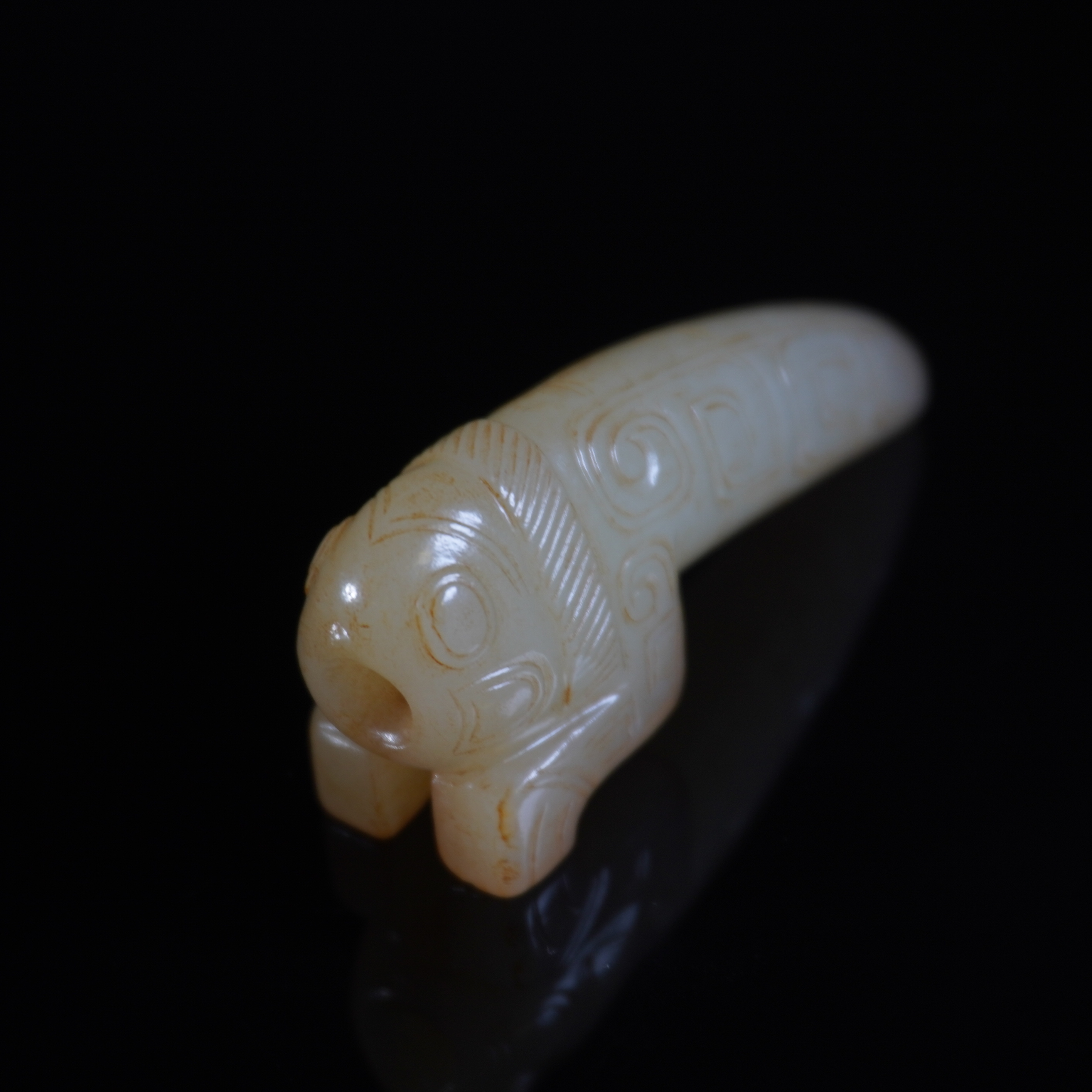 明代和田玉模古纹蚕/HY032956/金玉良缘/槐荫山房
