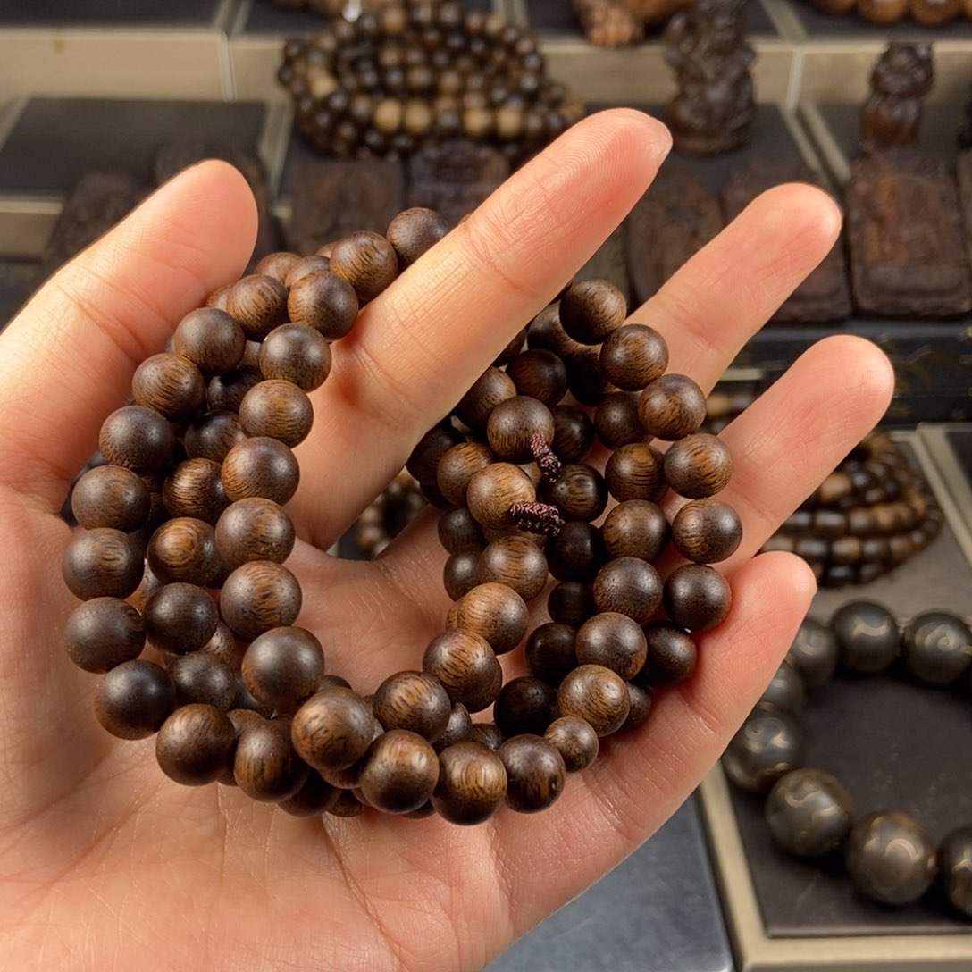沉香手串男**香越南芽庄白棋楠