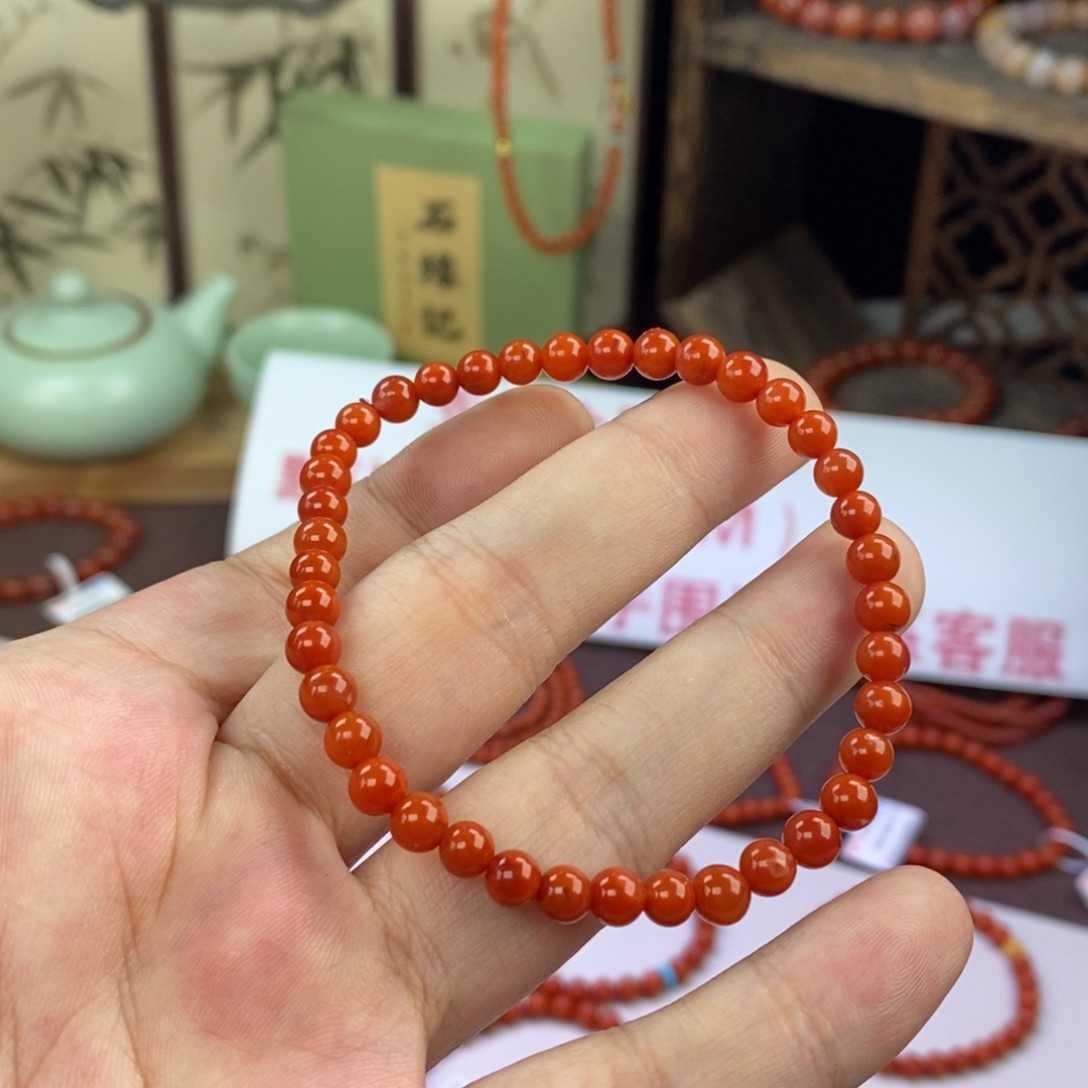 南红玛瑙未镶嵌手链