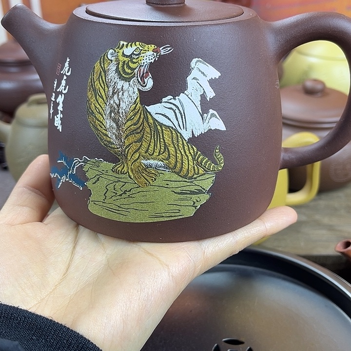 紫砂茶壶宜兴紫砂壶微瑕翘盖爆铁质