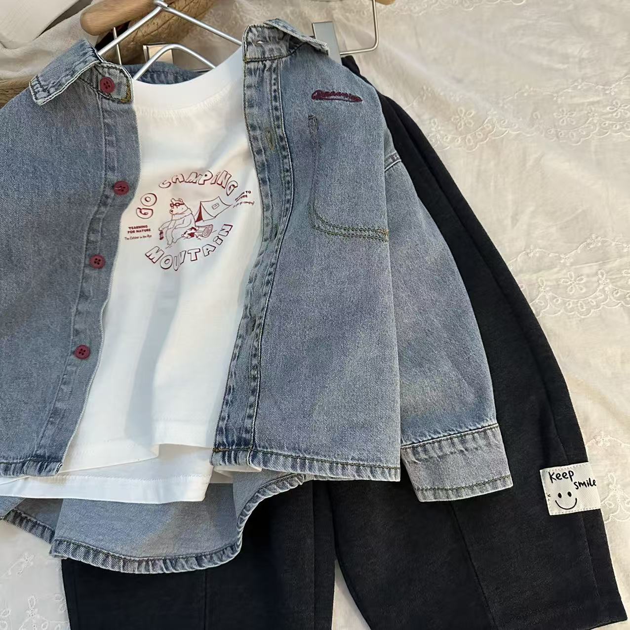 26春款韩系牛仔衬衫小童休闲洋气外套衬衣牛仔外套【90-130】