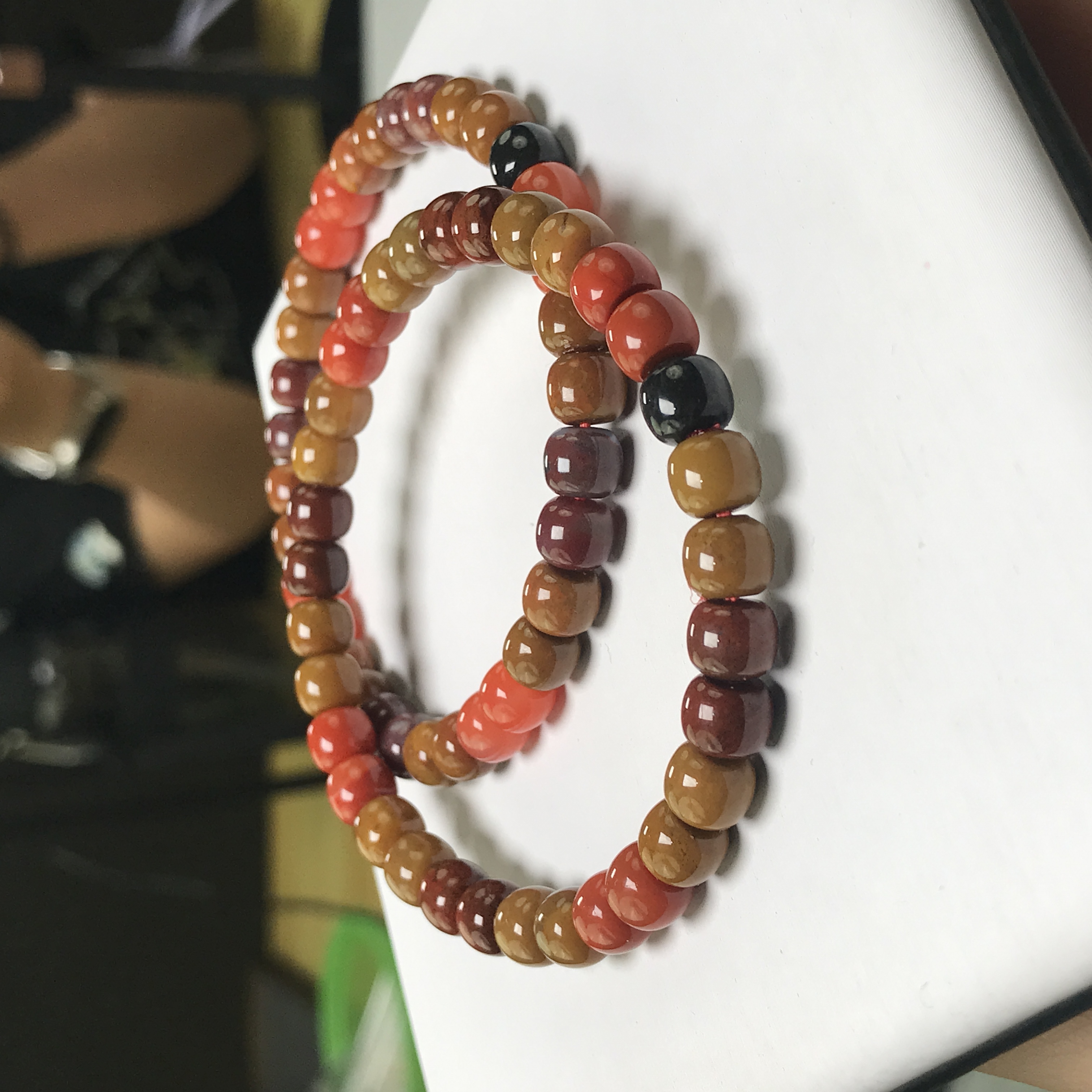 云南昭通巧家包浆玛瑙精工老型手串 7mm 多样性发一