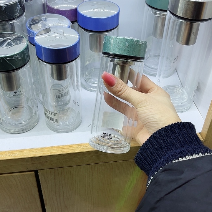 万象品牌双层玻璃杯V160B-190青苔