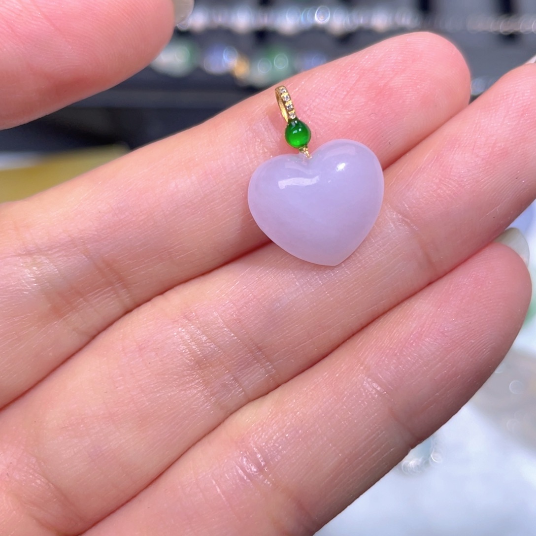 颈饰18K金镶嵌翡翠翡翠